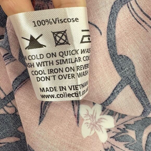 ModCloth x Collectif Maxi Dress 14 Pink Thelma Tropicool V Neck Tie Waist NWT - Picture 12 of 16